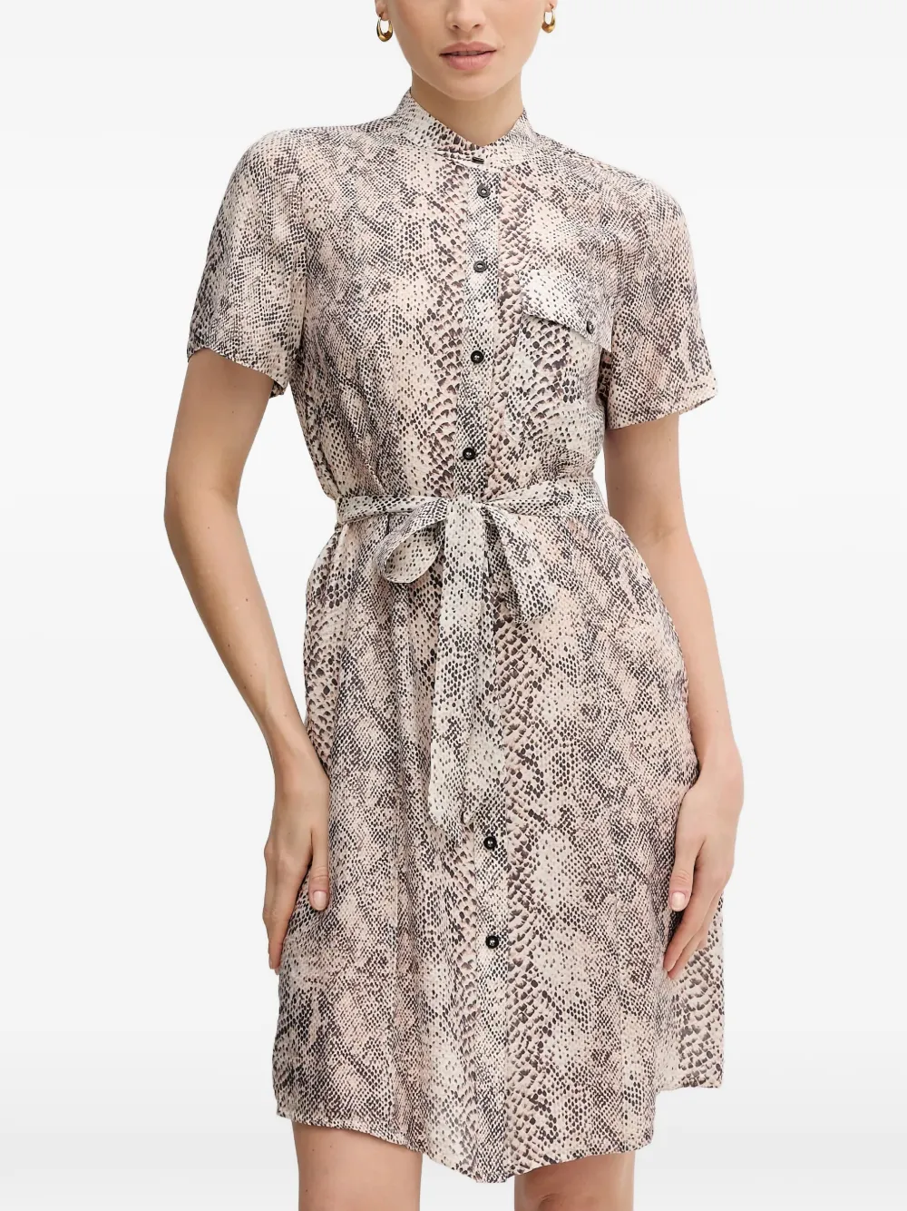 

Мини-платье с пуговицами и поясом Marc Aurel, бежевый