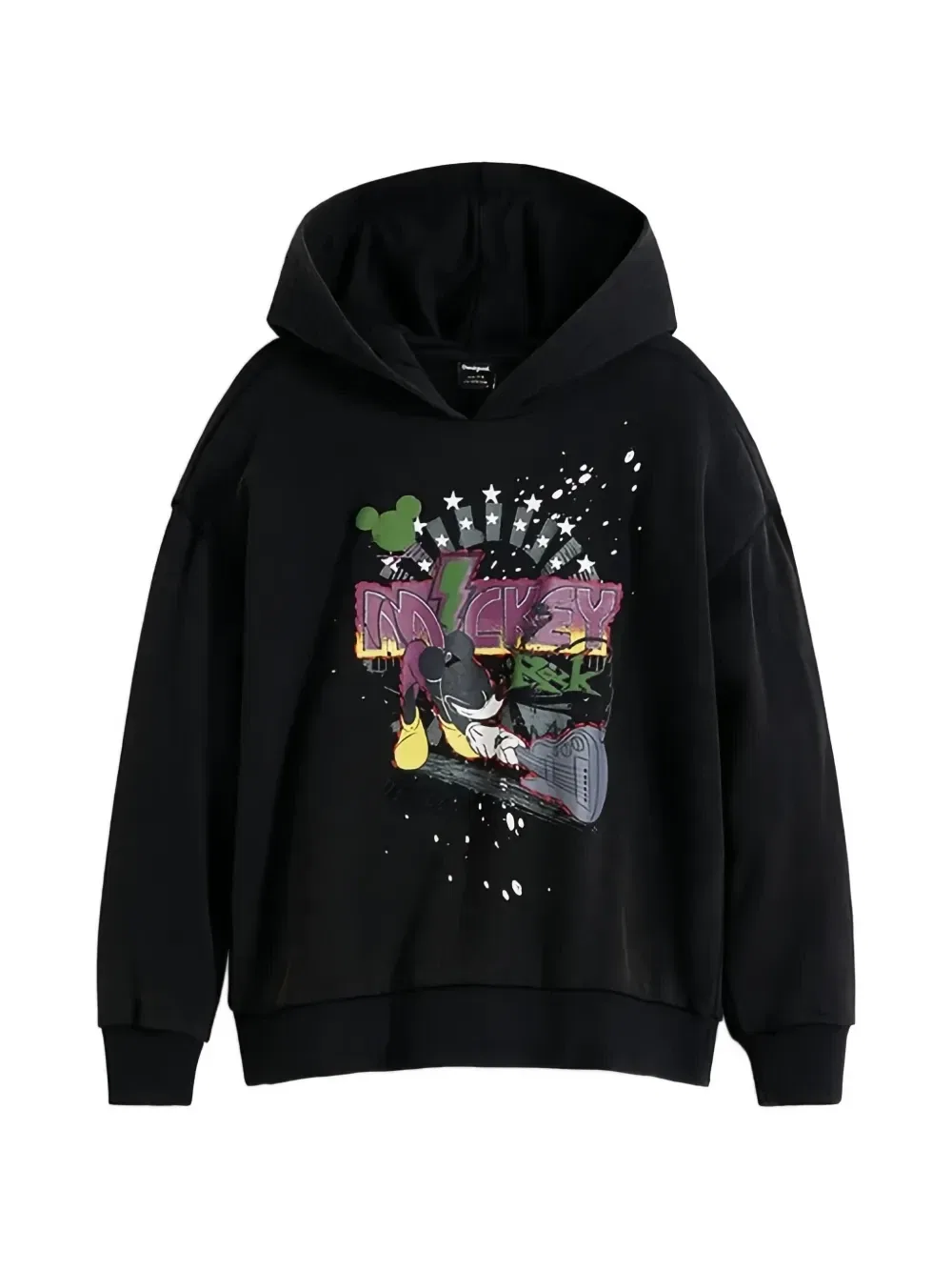 Худи с капюшоном и принтом Desigual, черный