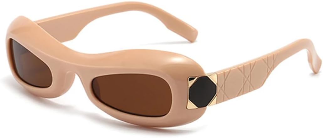 

Винтажные солнцезащитные очки «кошачий глаз» для женщин, модные градиентные очки с защитой от УФ-излучения UV400 для мужчин, овальные, цвет шампанского VVTWSSW, Khaki Tea