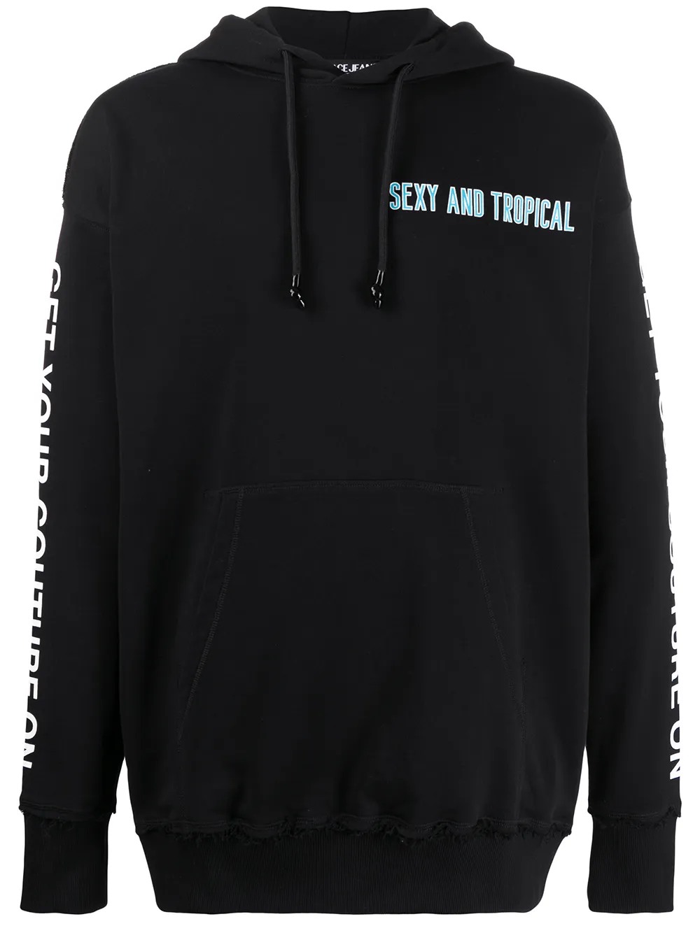 

Худи с кулиской и надписью Versace Jeans Couture, черный