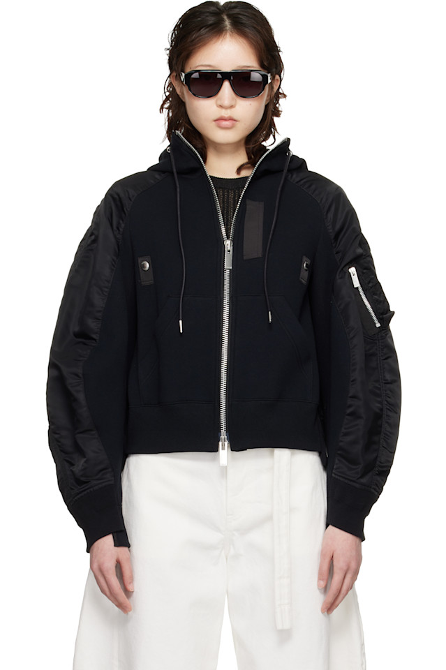 

Толстовка с капюшоном из губки Sacai, черный