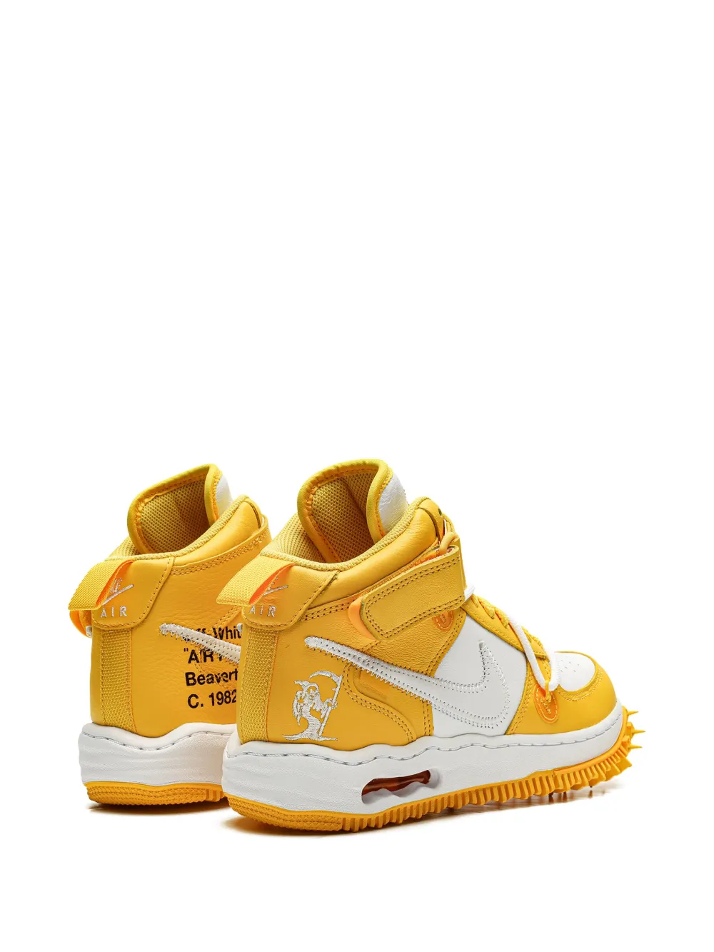 Кроссовки Air Force 1 Mid Off-White - Varsity Maize Nike, желтый — фото 3