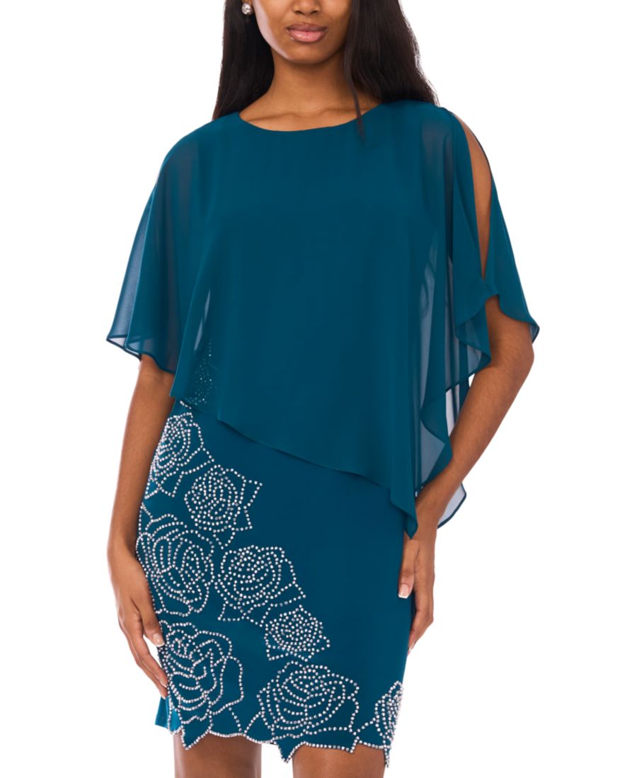 

Платье для миниатюрных девушек с бисерной отделкой MSK, Neo Emerald