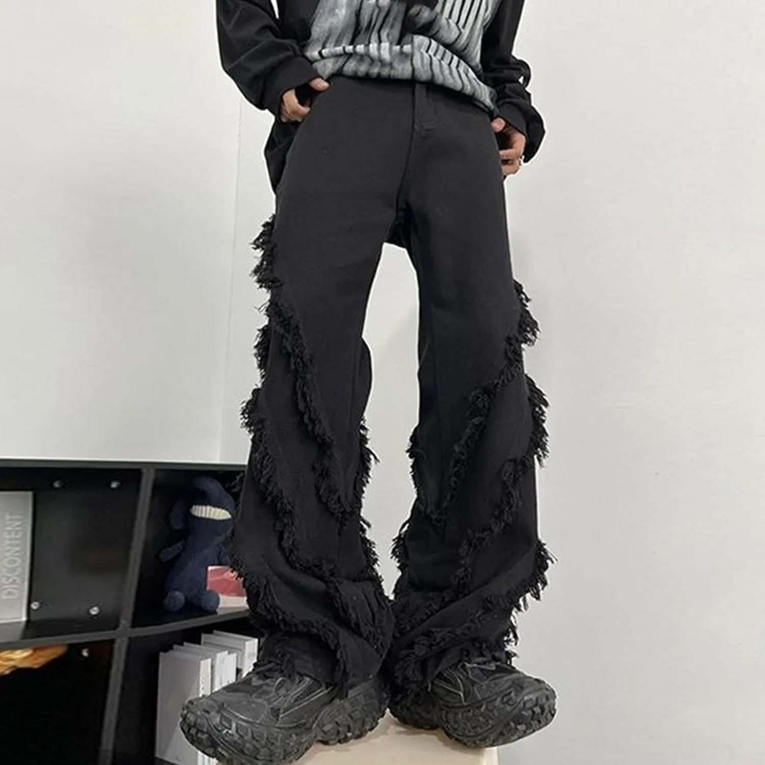 Джинсы свободные Stretch Cargo Pants, Black — фото 3