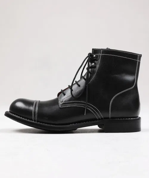Ботинки Vegetable Black 6-inch Work Boots Goodyear Welt BRENOWELT, натуральная кожа, чёрный — фото 3