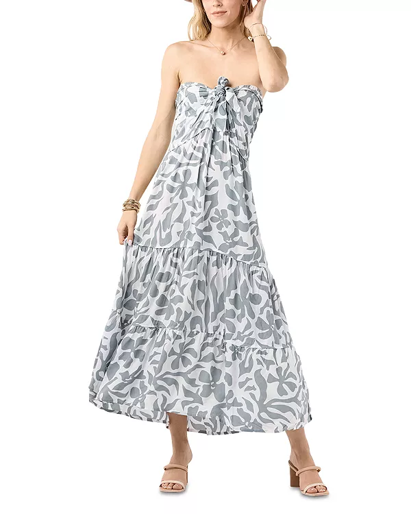 

Платье без бретелей с ярусным верхом Lei Tiare Hawaii, серый