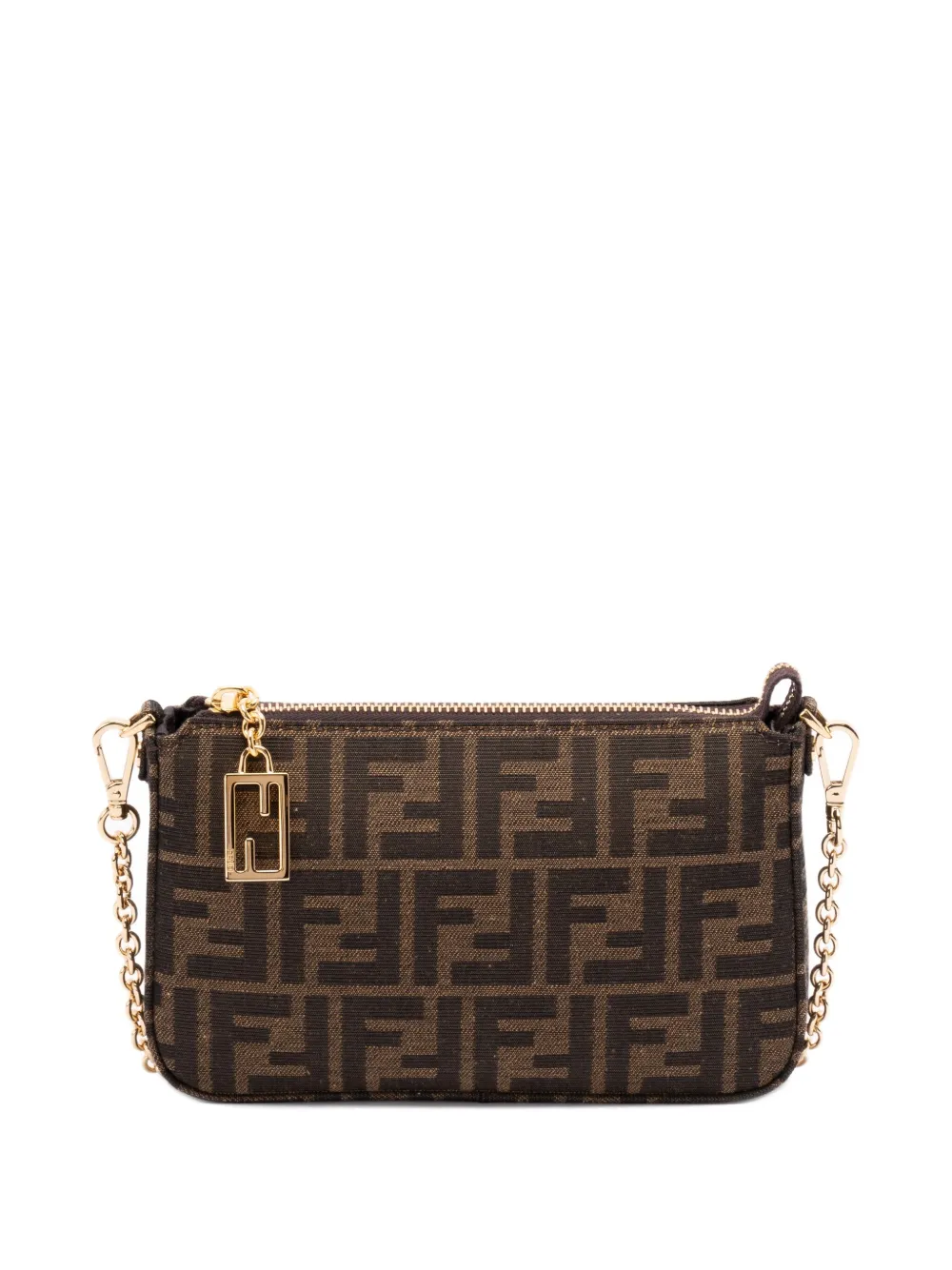 

Мини-сумочка-клатч Baguette Pouch FENDI, коричневый