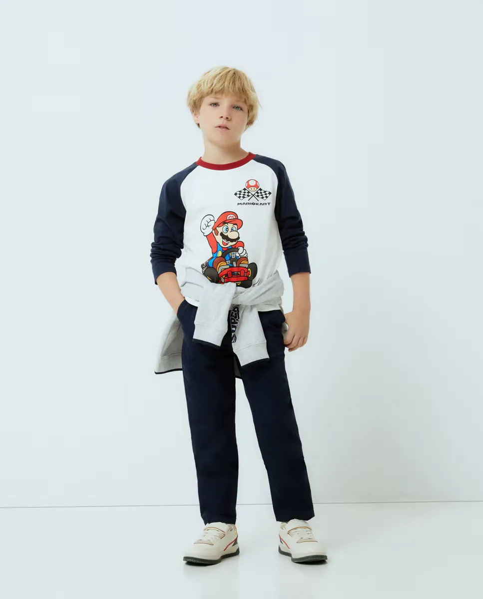 

Футболка для мальчика с длинными рукавами и принтом Mario Bross Kids El Corte Inglés, цвет Blanco roto