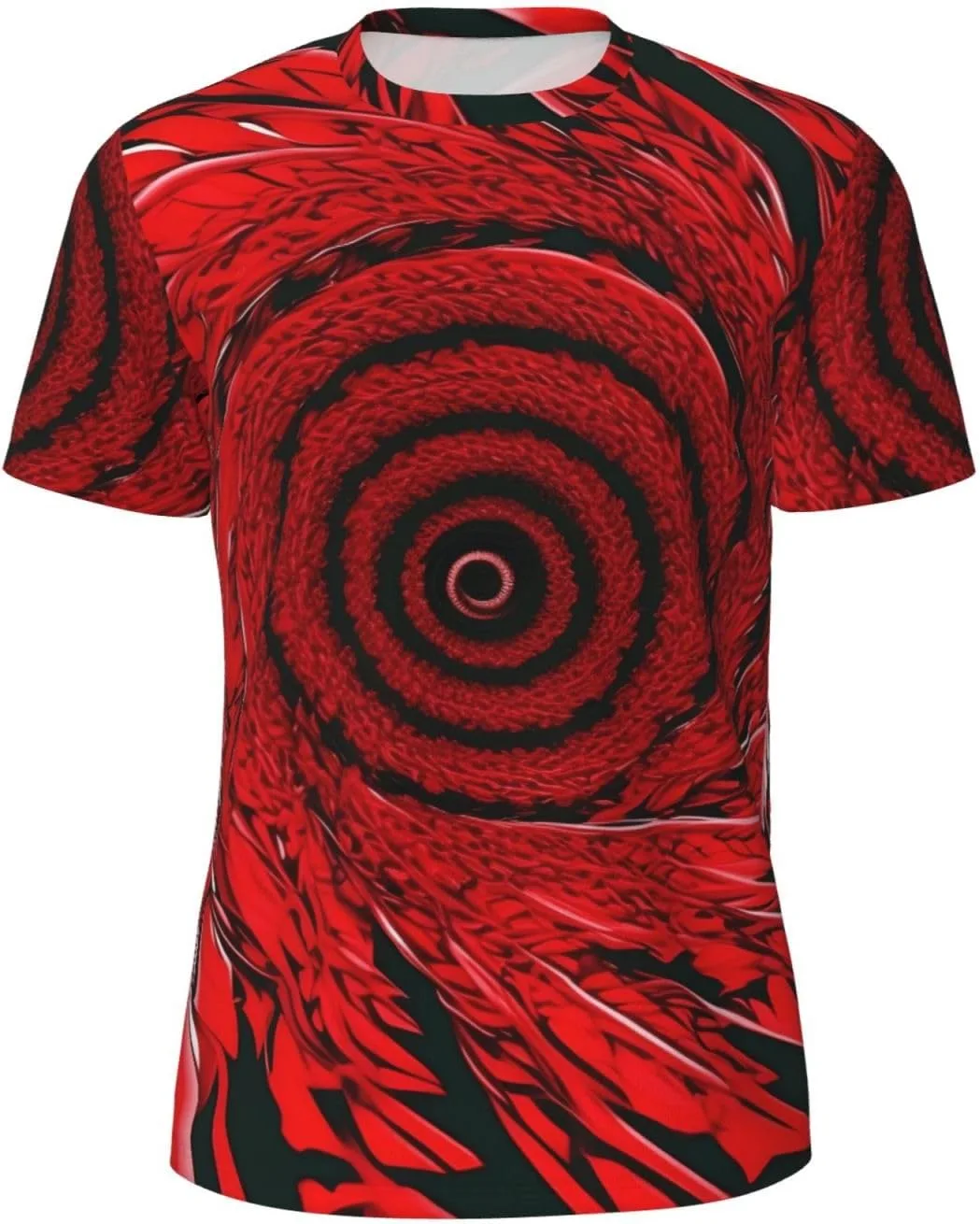 

Футболка мужская с принтом Red Flower Vortex Spiral, легкая, для спортзала и повседневной носки YANYU