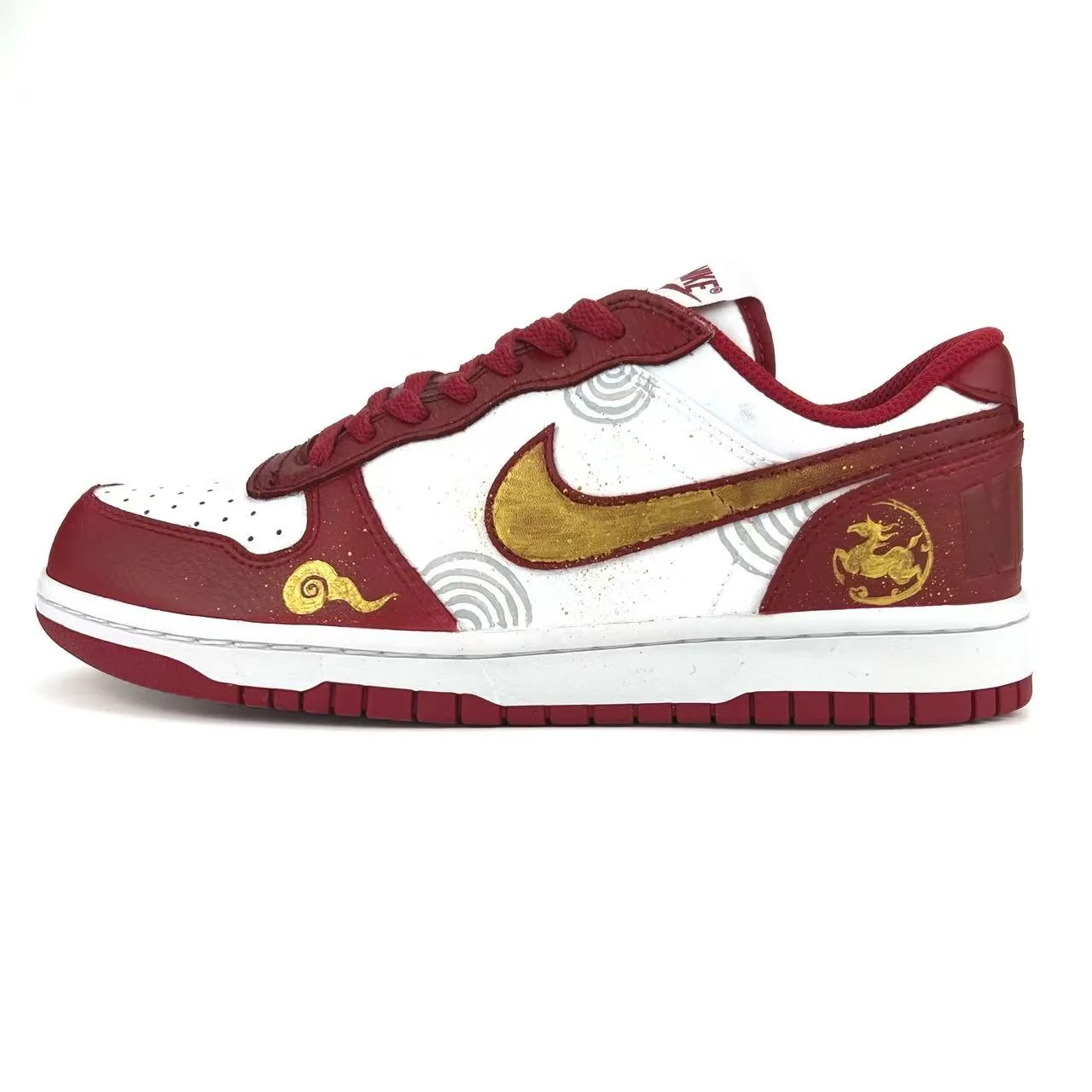 Nike Big Lucky Red Journey Coverage Slip Resistant Cushioning Abrasion Resistant Low top Skateboard Shoes Unisex красные