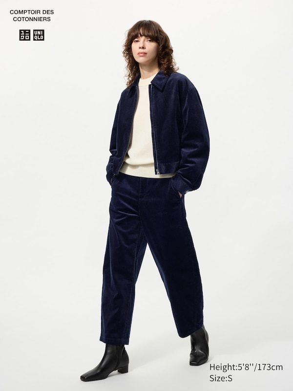 

Вельветовые брюки с изогнутым кроем (укороченные) Uniqlo, 69 navy