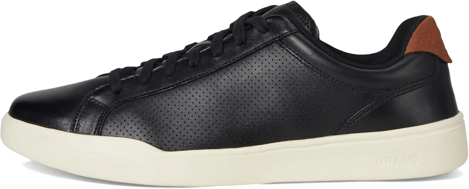 Кроссовки Cole Haan Herren Grand Crosscourt Modern с перфорацией, шнуровкой и легким кожаным носком, Black British Tan Ivory — фото 4