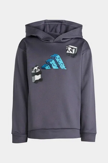 Костюм спортивный детский с принтом Minecraft Adidas, серый — фото 3