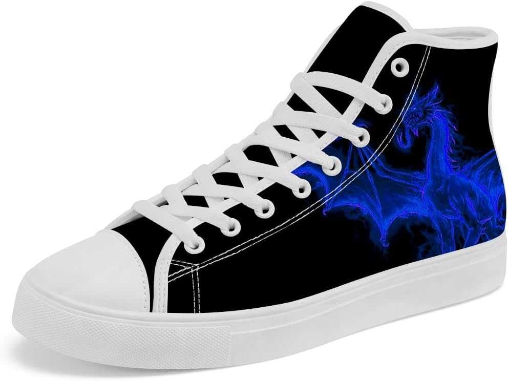 

Женские и мужские кроссовки Dragon на высокой подошве, высокие тканевые кеды на шнуровке, повседневная обувь Chebing, синий