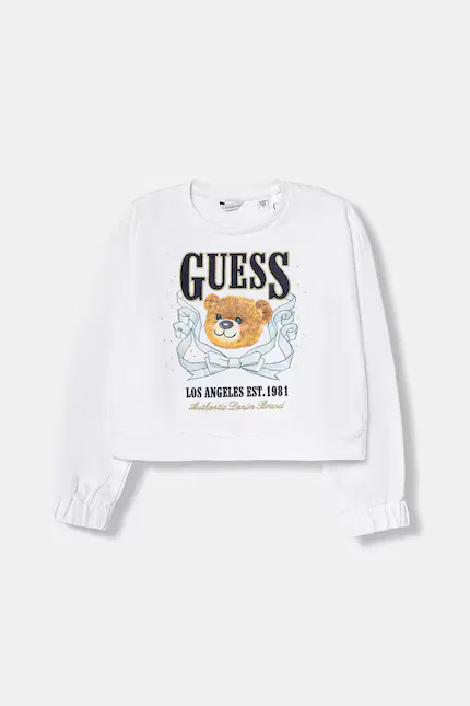 Худи детское из тонкого трикотажа Guess, белый