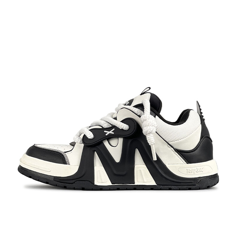 

Кроссовки TOFAVE Skateboarding Shoes Unisex Low-top Black/white, черный/белый