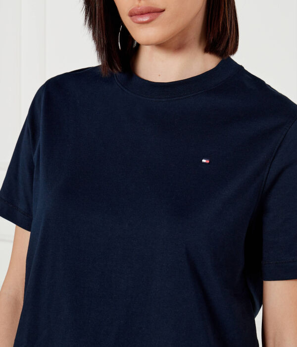 Футболка женская Tommy Hilfiger свободного кроя однотонная, синий — фото 4