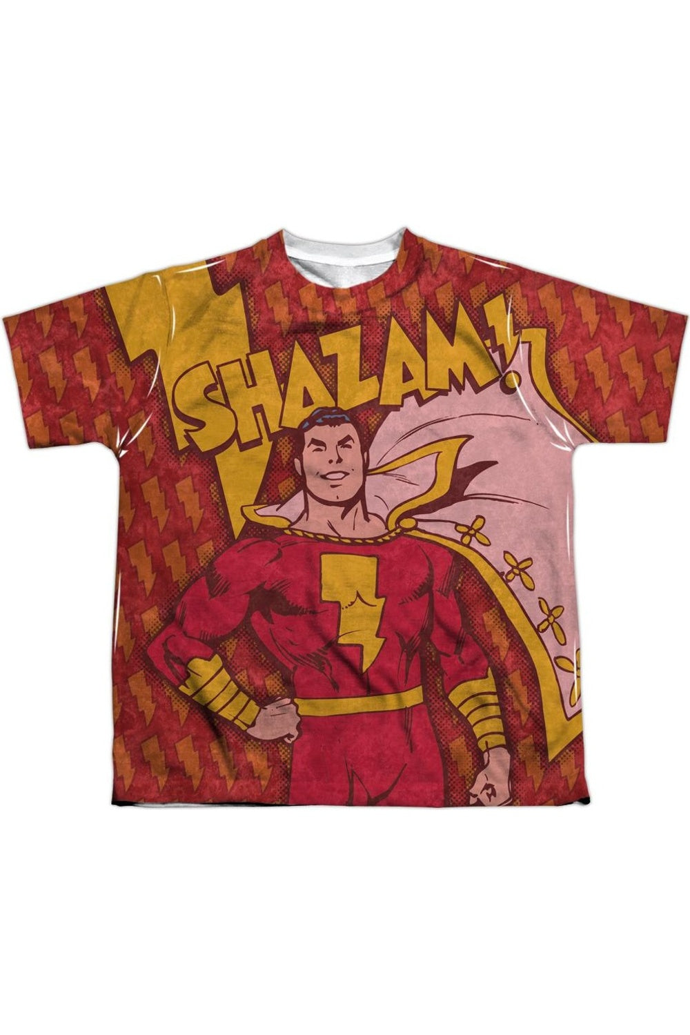 

Футболка с коротким рукавом для подростков DC Comics Shazam с молниями Gildan, белый