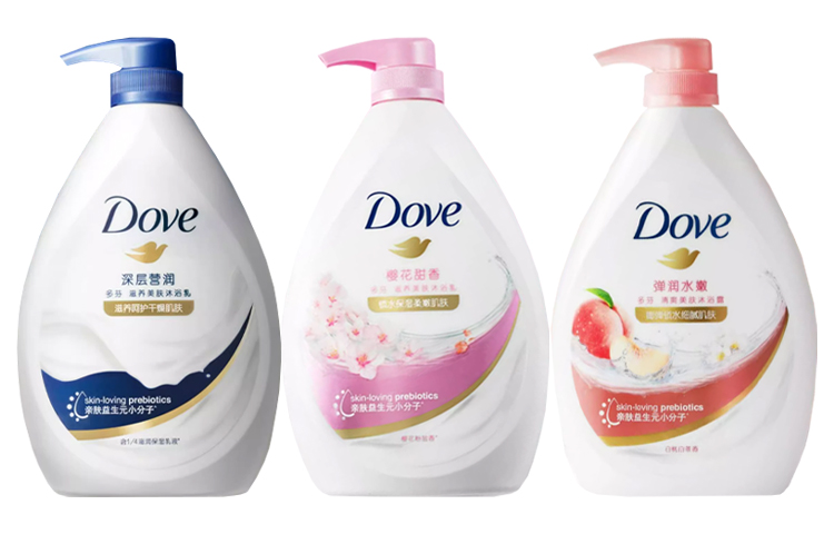 

Средство для душа ароматизированное очищающее cherry blossom 730g+730g+730g Dove