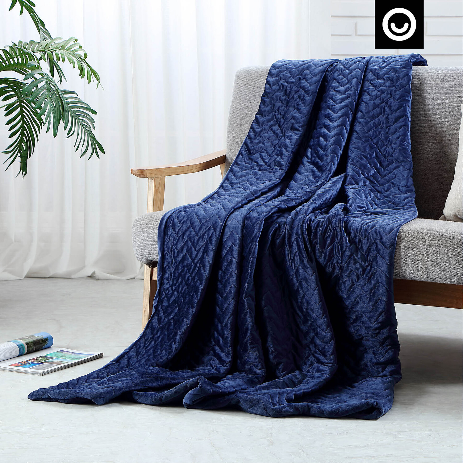 

Утяжеленное одеяло Cozy Tyme Eshe из полиэстера, цвет Navy, 20 Lbs