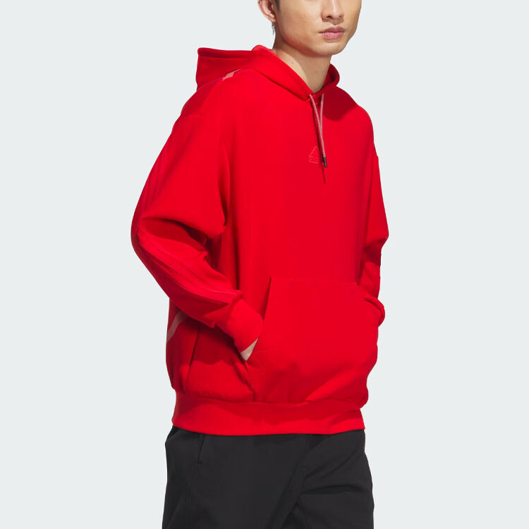 Толстовка унисекс алая Adidas, цвет Scarlet — фото 4