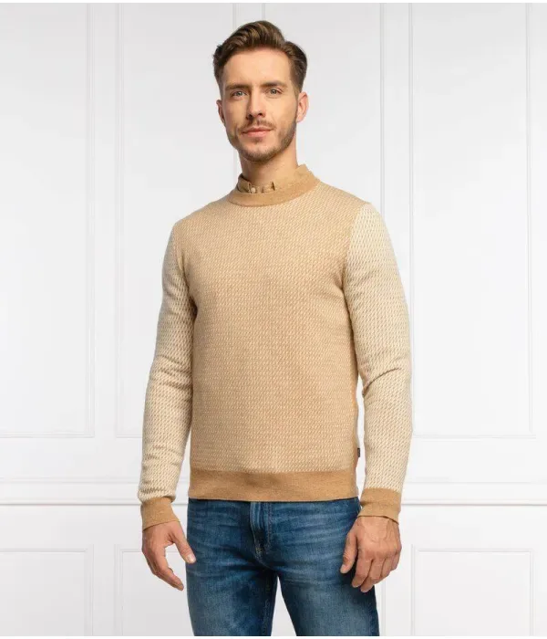 Шерстяной свитер «Нептун» longline fit Boss, коричневый — фото 3