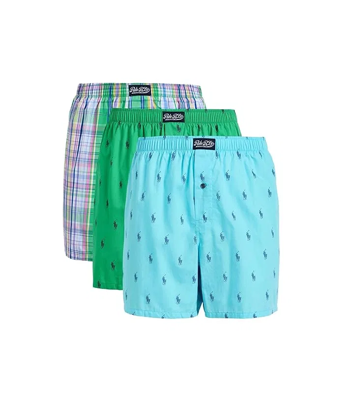 Трусы Woven Boxers Polo Ralph Lauren, Hammond Blue/Greendale Plaid/Vineyard Green