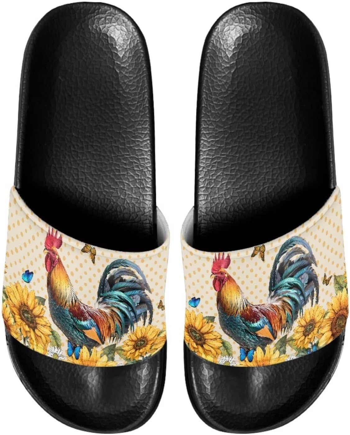 

Женские тапочки JUDENTIDOS с открытым носком, нескользящей подошвой, однотонной застежкой и мягкой плоской подошвой, Sunflower Chicken