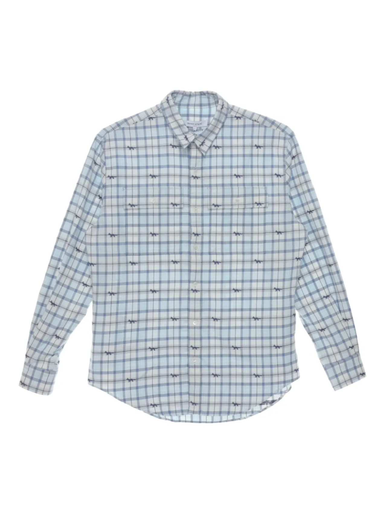 

Maison Kitsuné клетчатая рубашка с длинными рукавами, синий