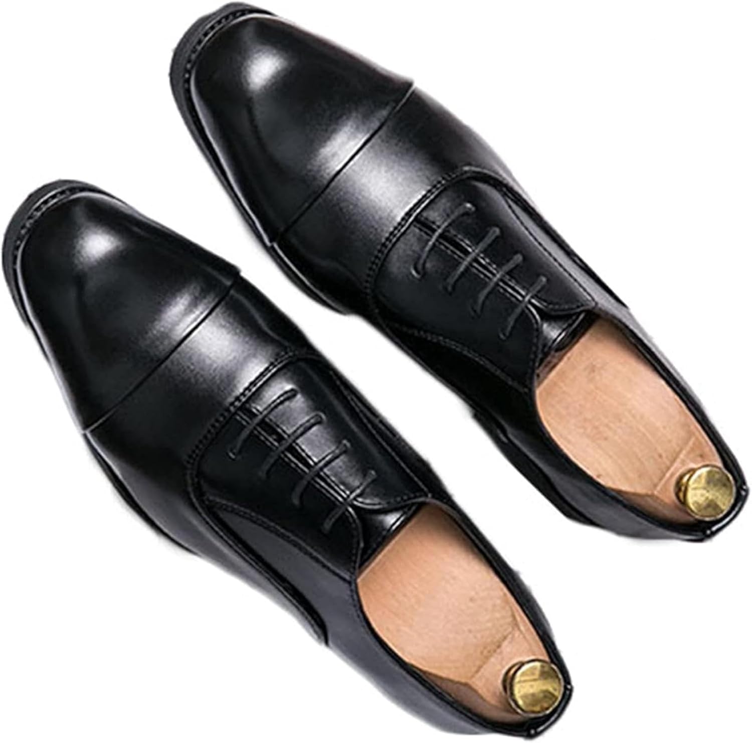 

Мужские классические туфли-оксфорды с квадратным носком, на шнуровке, кожаные, британского производства, с квадратным носком, для подростков Generic, черный