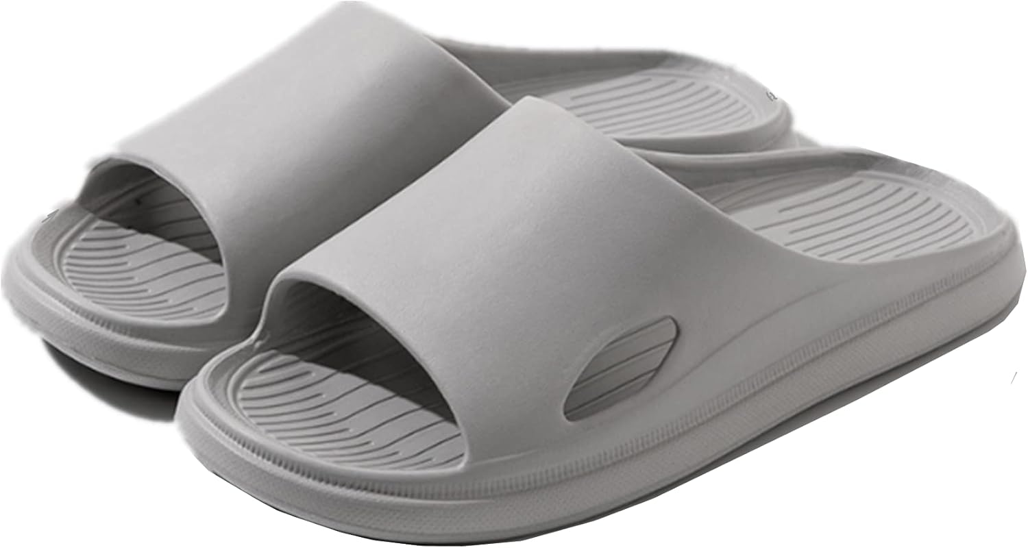 

Женские/мужские слипоны BASKANIA, нескользящие шлепанцы для душа и ванной, быстро сохнущие, с открытым носком, легкие, плоские шлепанцы-сланцы для дома и улицы, серый