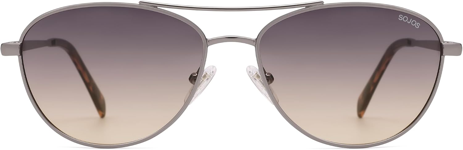

Солнцезащитные очки-авиаторы SOJOS в стиле ретро с поляризацией для женщин и мужчин, винтажный стиль 70-х, защита от УФ-излучения, модель SJ1265, Light Gunmetal/Greyish-brown