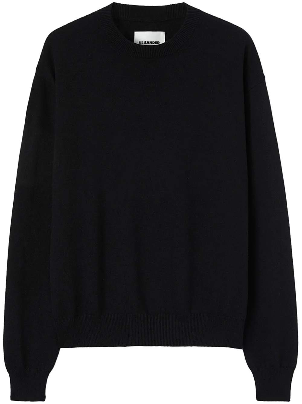

Джемпер тонкой вязки с круглым вырезом JIL SANDER, черный