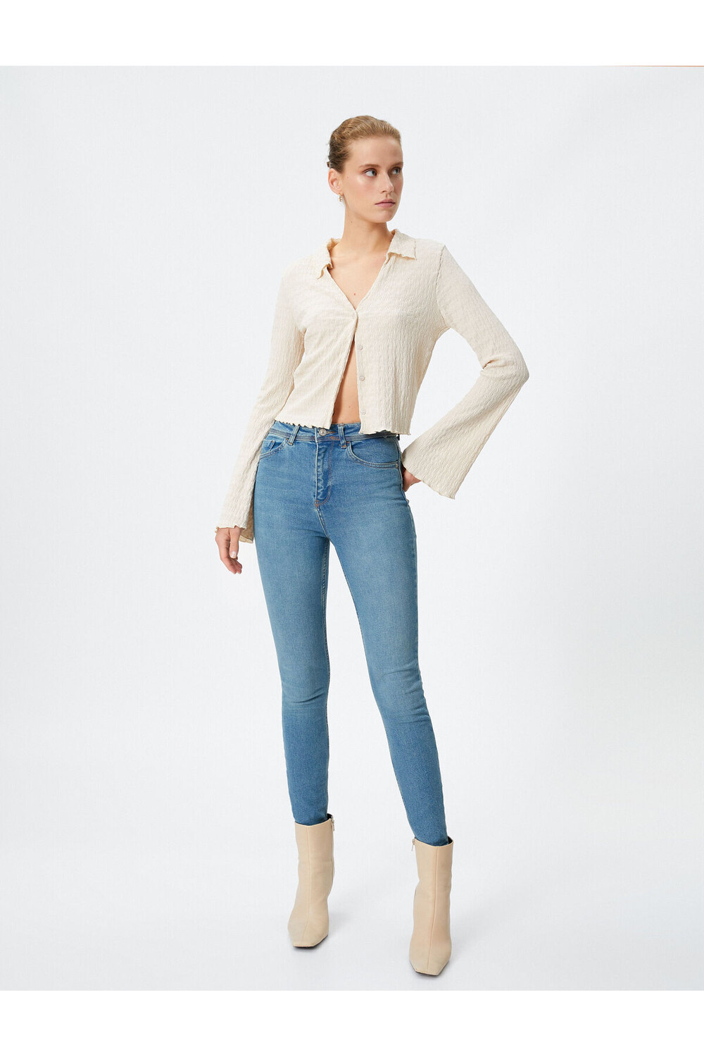 

Джинсы с высокой талией Slim Leg - Carmen Jeans Koton, темно-синий