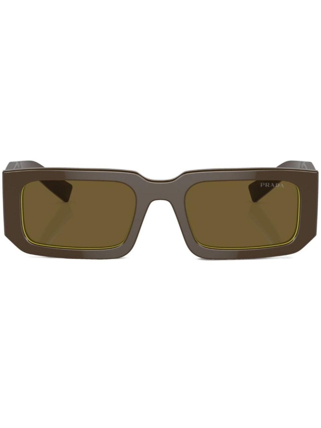 

Prada Eyewear солнцезащитные очки в прямоугольной оправе, коричневый