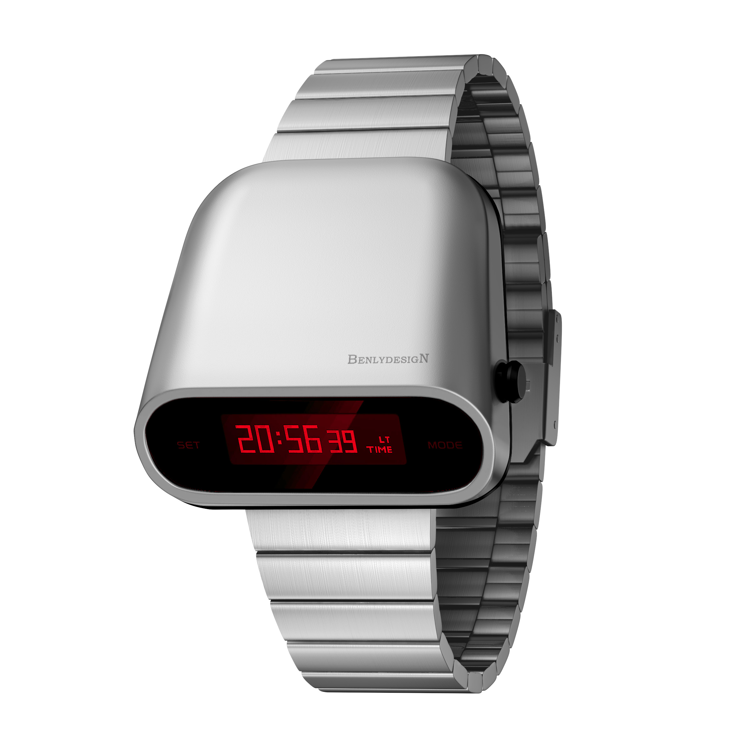 

IB BENLYDESIGN Часы S10801S1 Electronic Movement Stainless Steel Strap Watch Unisex Red Watch Dial