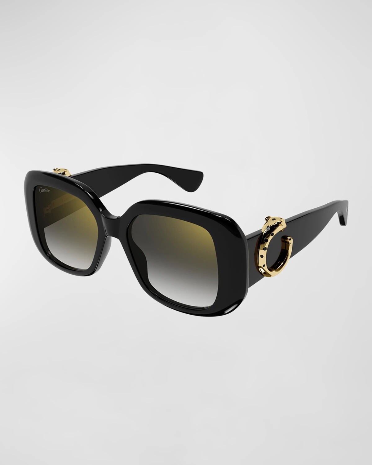 

Квадратные солнцезащитные очки Panther-C из ацетата Cartier, цвет Black