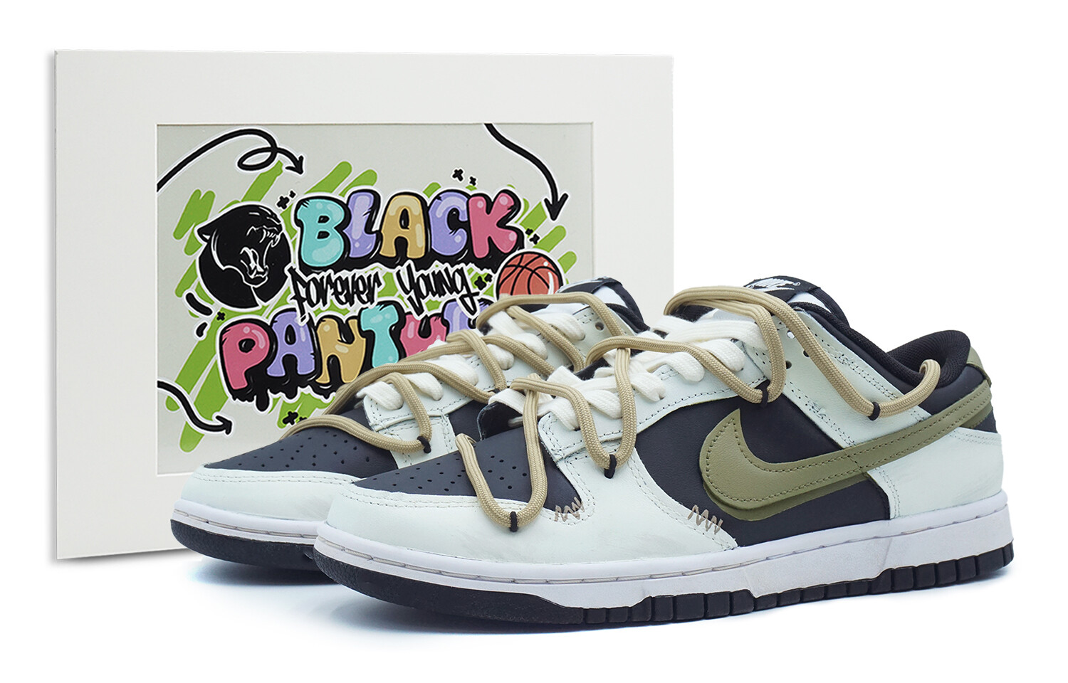 

Кроссовки Nike Dunk Skateboard Shoes Women's Low-Top Green White/Black