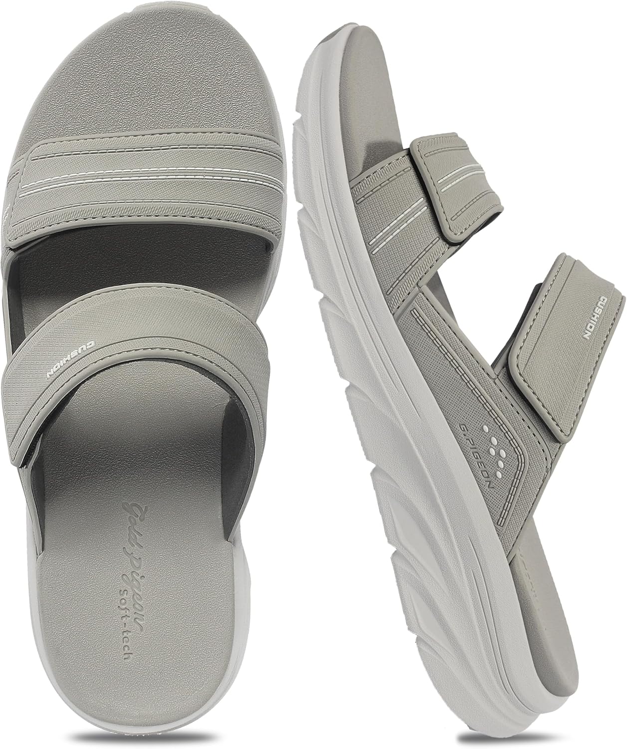 

Сандалии Gold Pigeon EVA с амортизирующей подошвой против усталости, унисекс, с регулируемыми ремешками Gold Pigeon Shoes, серый