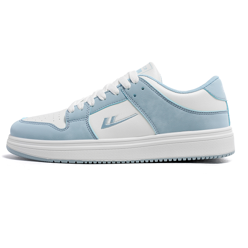 

Воин Легкие и дышащие низкие скейтбордские туфли мужские белый небесно-голубой