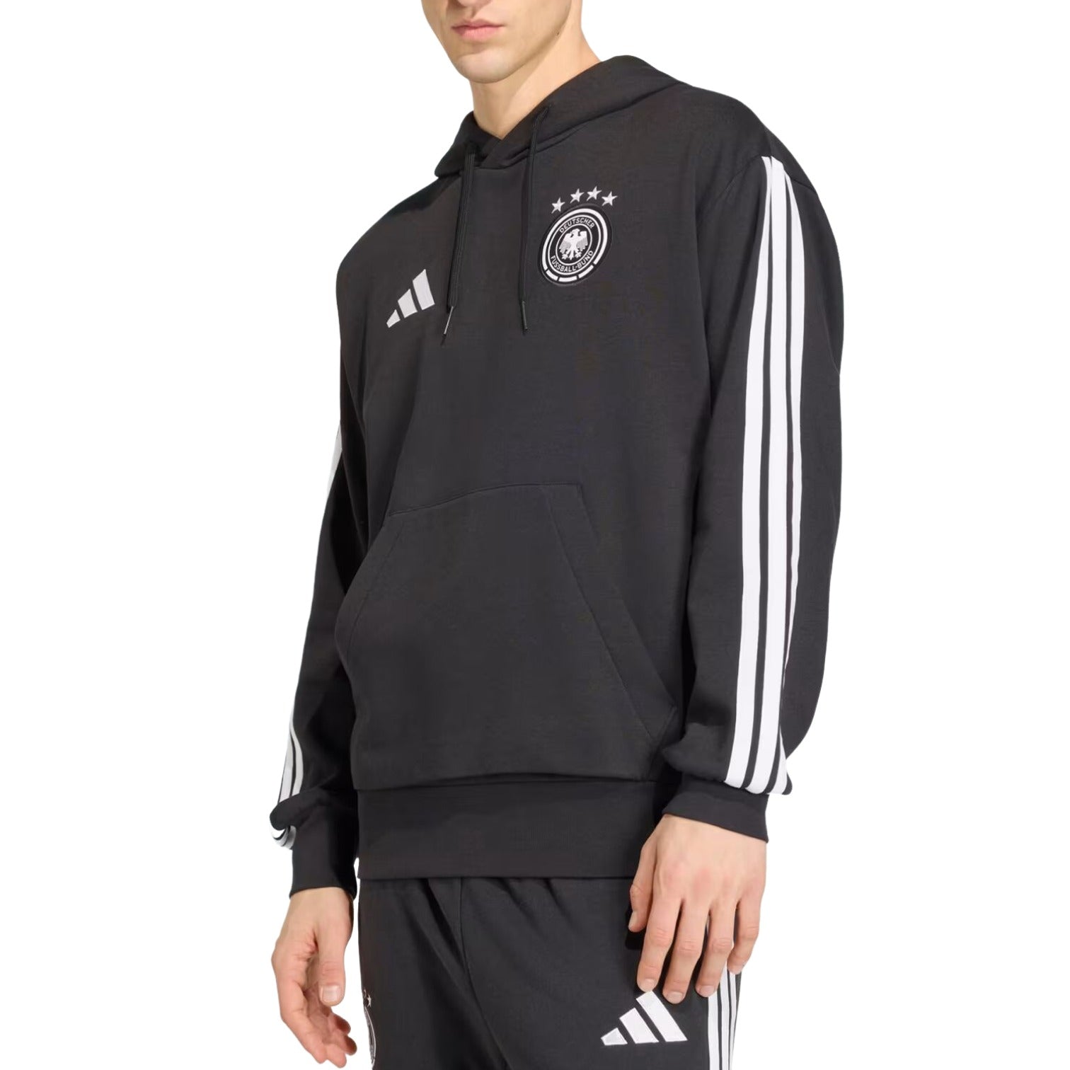 Толстовка Adidas Germany DNA Fleece Hoodie 'Black' — фото 2