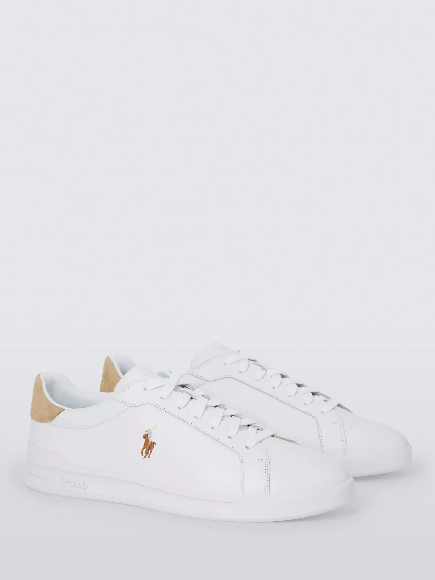 Кожаные кроссовки Polo Heritage Court II Ralph Lauren, White Tan — фото 3