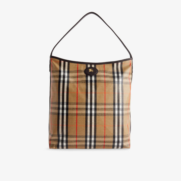 

Плечевая сумка Highlands из смесовой вощёной хлопчатобумажной ткани Burberry, желтый