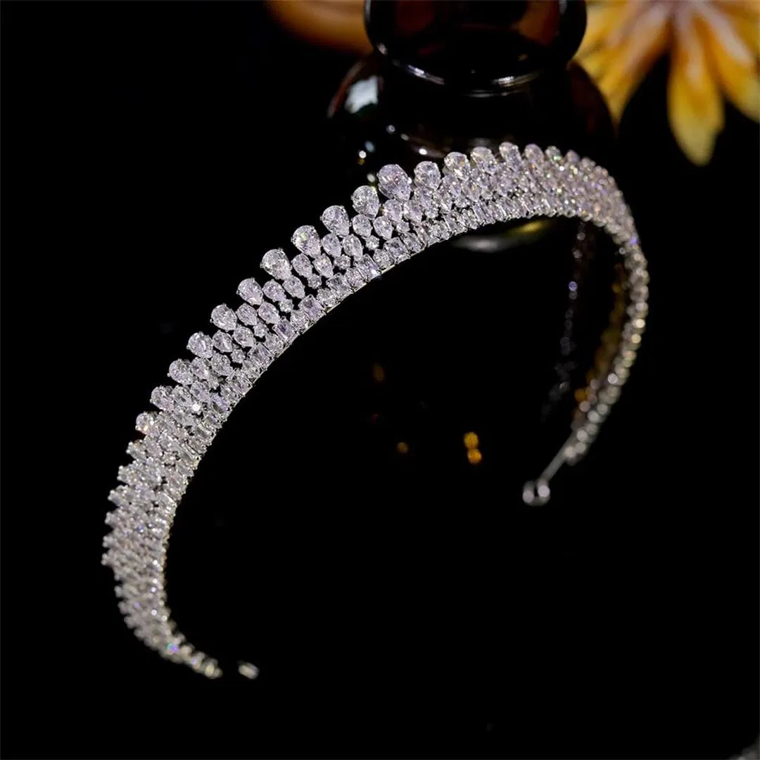Женский ободок-корона со стразами для вечеринки Fnfmrfmr, Silver — фото 2