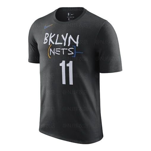 

Футболка Men's Nike Basketball Sports Short Sleeve SW Fan Edition Brooklyn Nets Kyrie Irving No. 11 Black T-Shirt, мультиколор