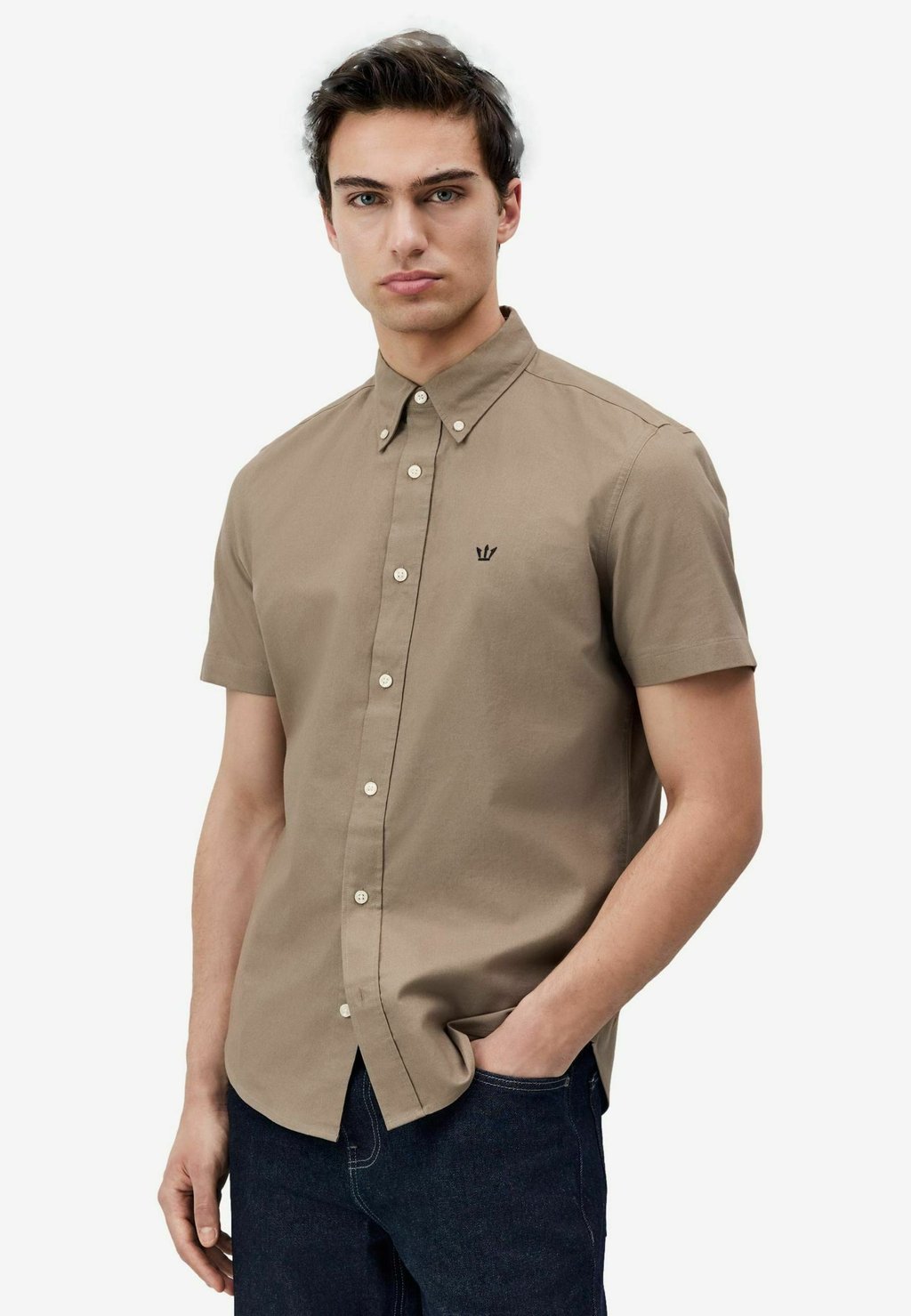 

Рубашка REGULAR FIT - STRETCH OXFORD SHORT SLEEVE Next, бежевый