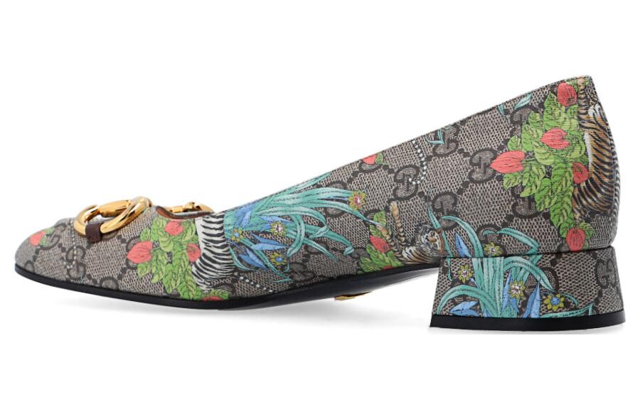 Туфли женские Gucci с принтом, серый — фото 4