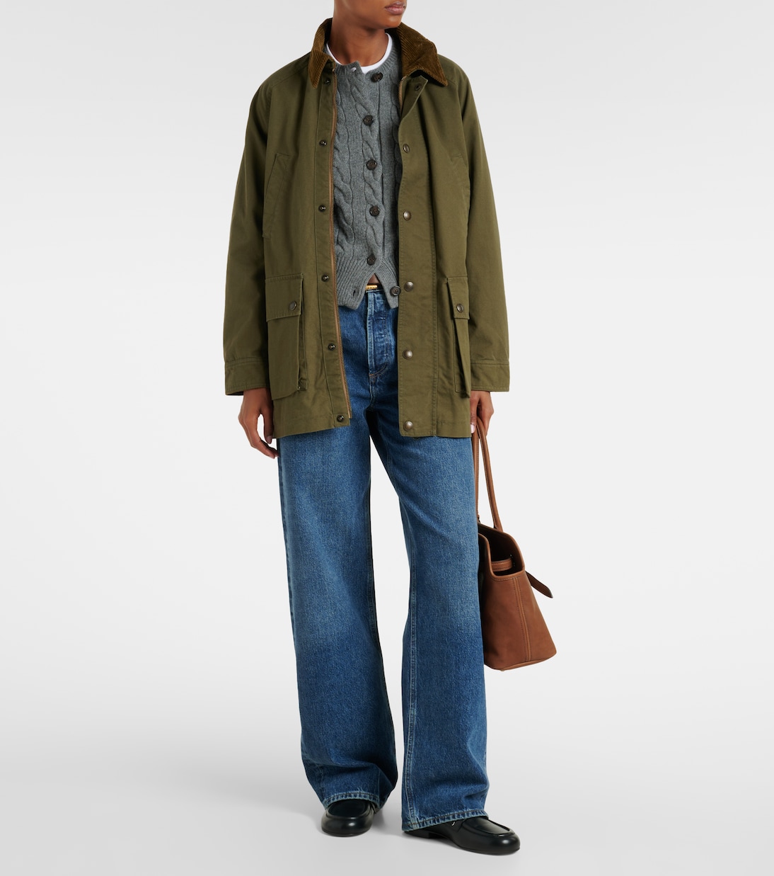 Кардиган из шерсти и кашемира с узором «косичка» Polo Ralph Lauren, Battalion Grey Heather — фото 2