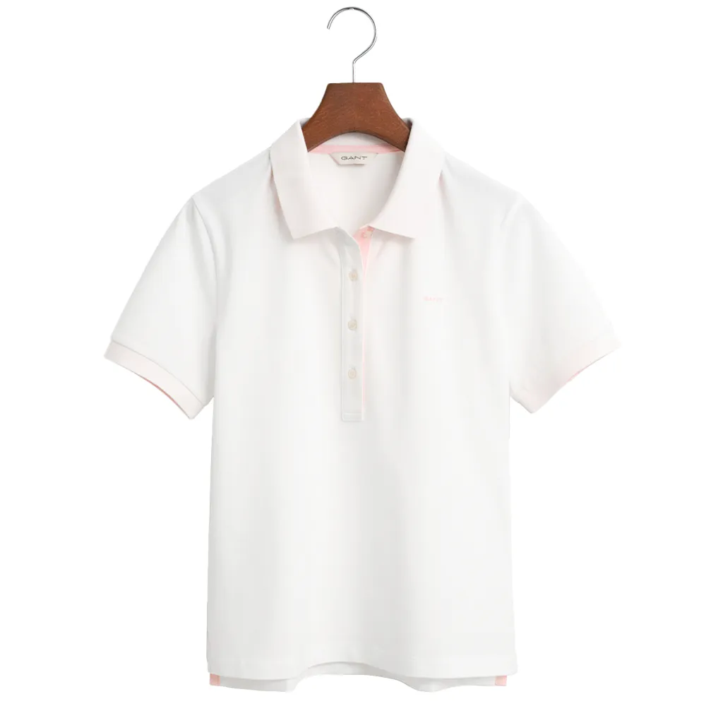 

Поло с коротким рукавом Gant Contrast Collar, белый