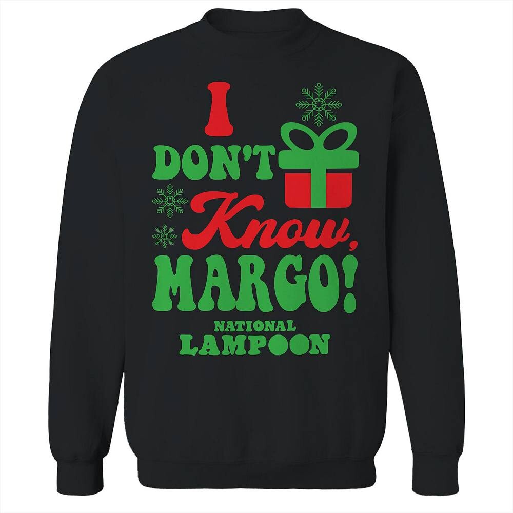 

Мужской флисовый свитшот с рисунком «I Dont Know Margo National Lampoon's Christmas Vacation» Licensed Character, черный